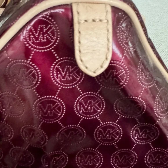 Michael Kors Deep Red Patent Leather Satchel - Picture 8 of 16